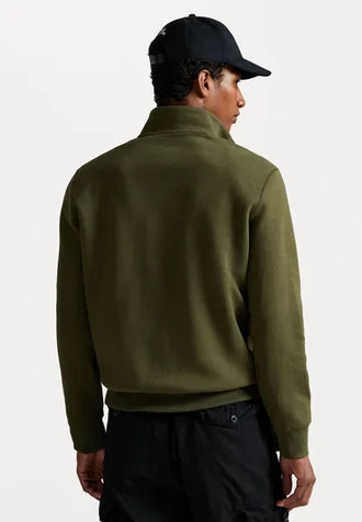 Polo DOUBLE-KNIT QUARTER-ZIP PULLOVER - Sweatshirt - company olive