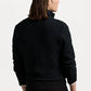 Polo KNIT COTTON QUARTER ZIP JUMPER - Striktrøje - black