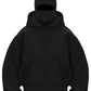 Black Balaclava Double Zip Oversized Hoodie Limited stock