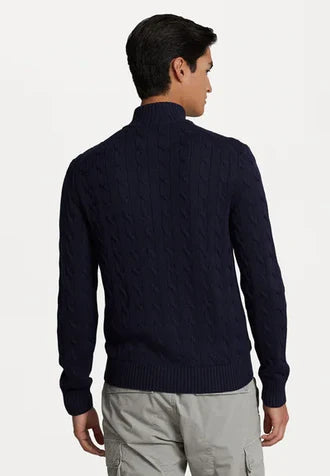 Polo CABLE-KNIT COTTON FULL-ZIP JUMPER - Cardigan - hunter navy