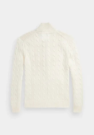 Polo CABLE-KNIT COTTON FULL-ZIP JUMPER - Cardigan - andover cream  No reviews
