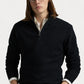 Polo KNIT COTTON QUARTER ZIP JUMPER - Striktrøje - black