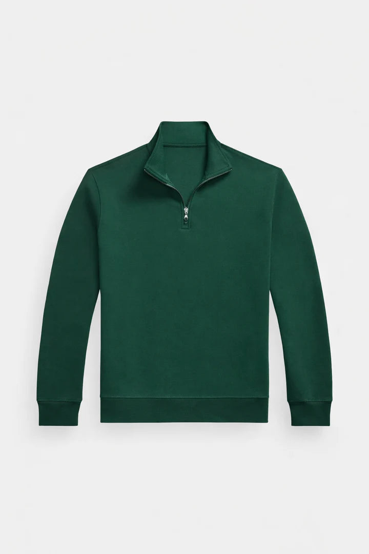 Polo DOUBLE-KNIT QUARTER-ZIP PULLOVER - Sweatshirt - vintage pine