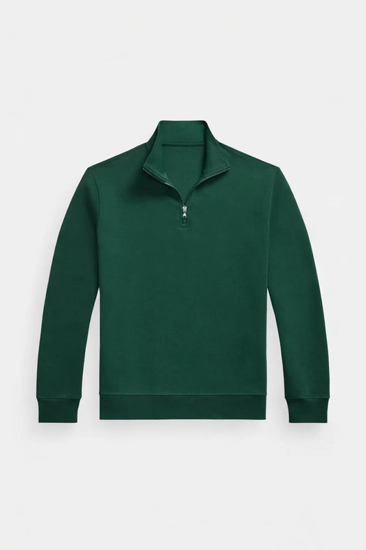Polo DOUBLE-KNIT QUARTER-ZIP PULLOVER - Sweatshirt - vintage pine