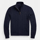 Polo CABLE-KNIT COTTON FULL-ZIP JUMPER - Cardigan - hunter navy