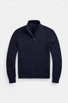 Polo CABLE-KNIT COTTON FULL-ZIP JUMPER - Cardigan - hunter navy
