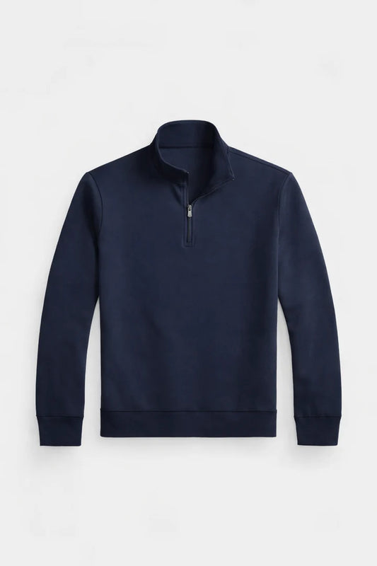 Polo DOUBLE-KNIT QUARTER-ZIP PULLOVER - Sweatshirt - aviator navy