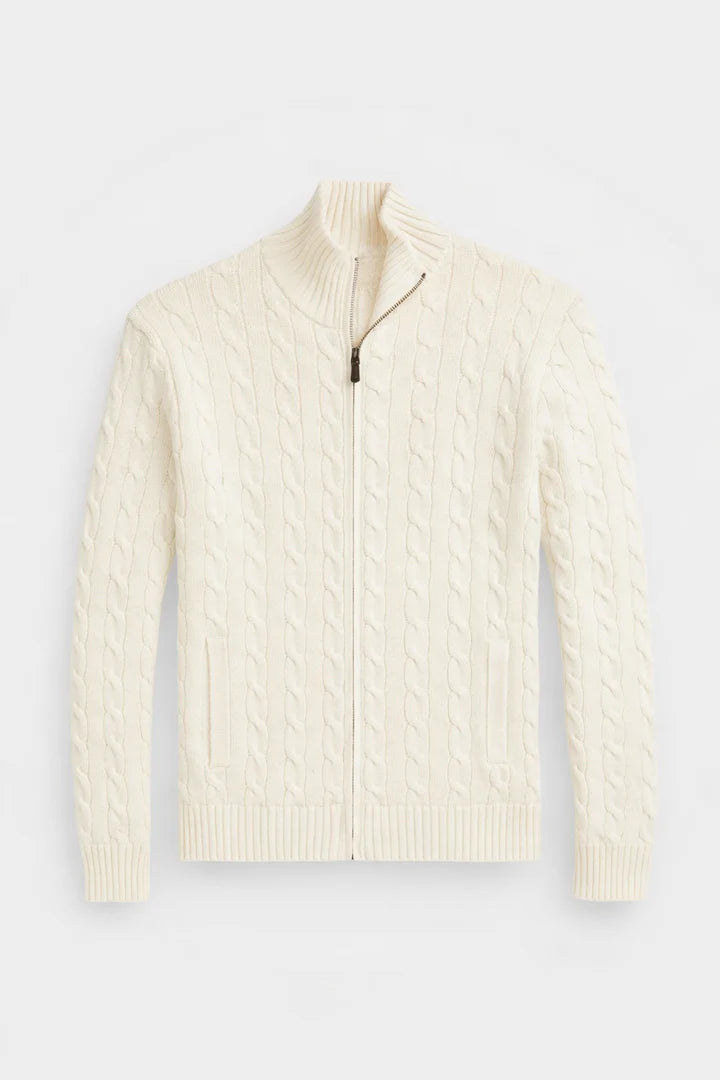 Polo CABLE-KNIT COTTON FULL-ZIP JUMPER - Cardigan - andover cream  No reviews