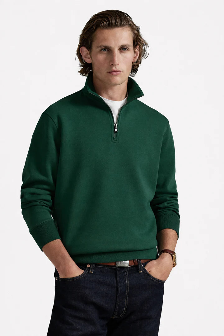 Polo DOUBLE-KNIT QUARTER-ZIP PULLOVER - Sweatshirt - vintage pine