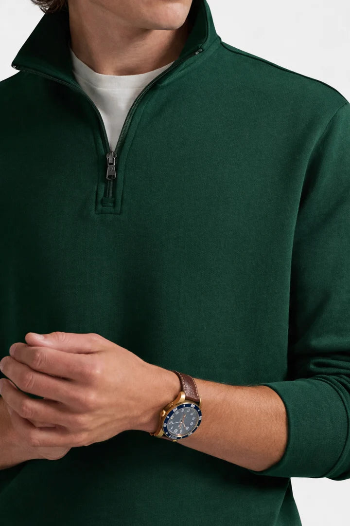 Polo DOUBLE-KNIT QUARTER-ZIP PULLOVER - Sweatshirt - vintage pine