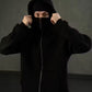 Black Balaclava Double Zip Oversized Hoodie Limited stock